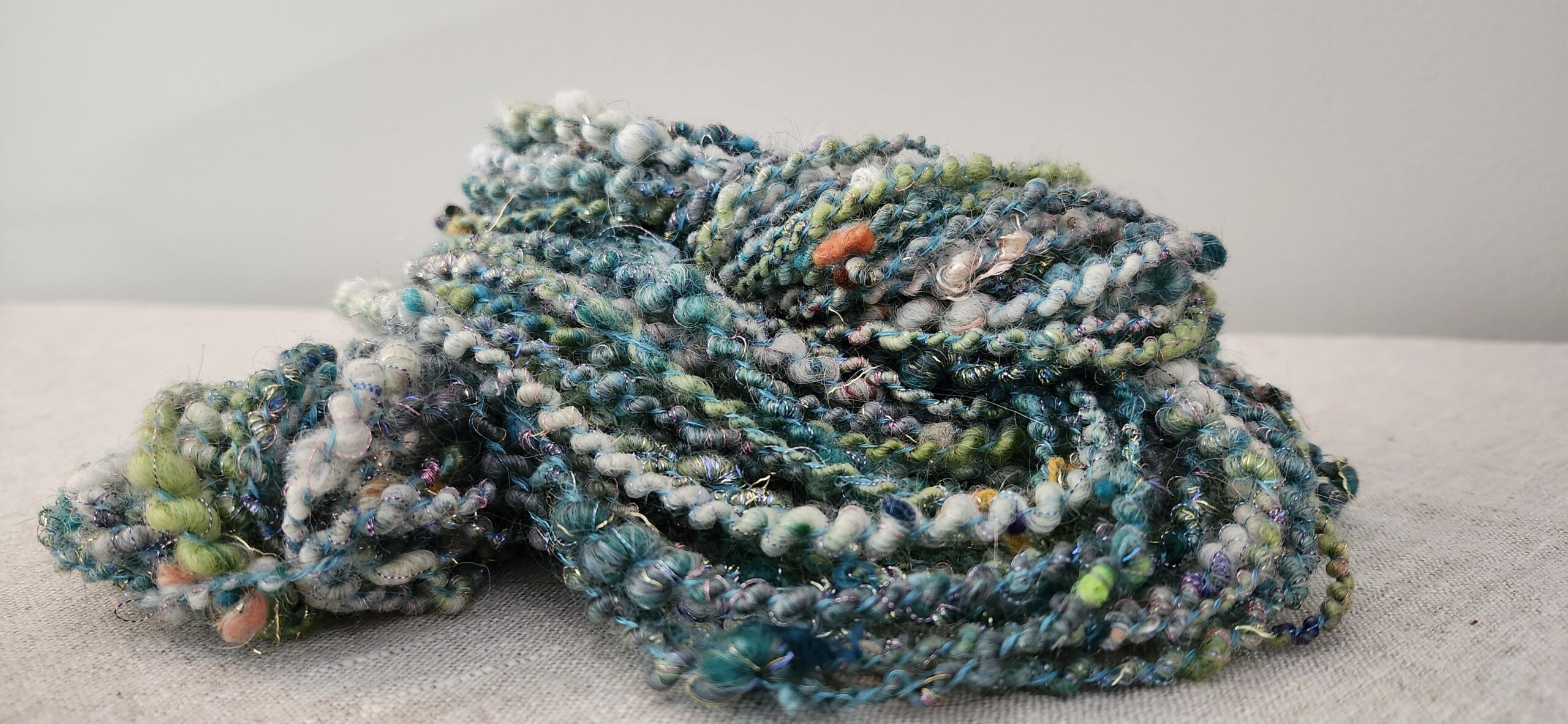 Seafoam Tangle Handspun Art Yarn - Image 2