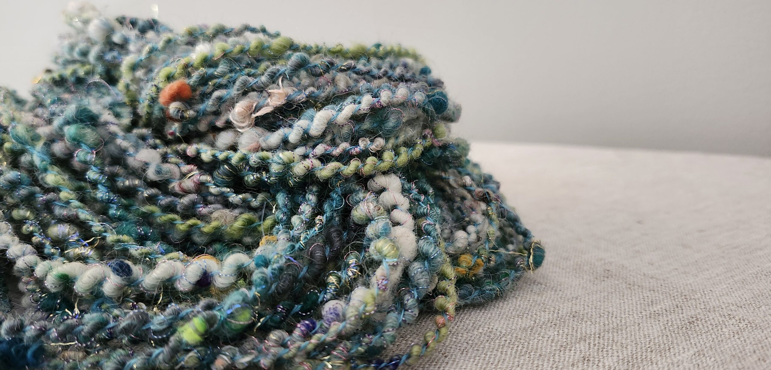 Seafoam Tangle Handspun Art Yarn - Image 5